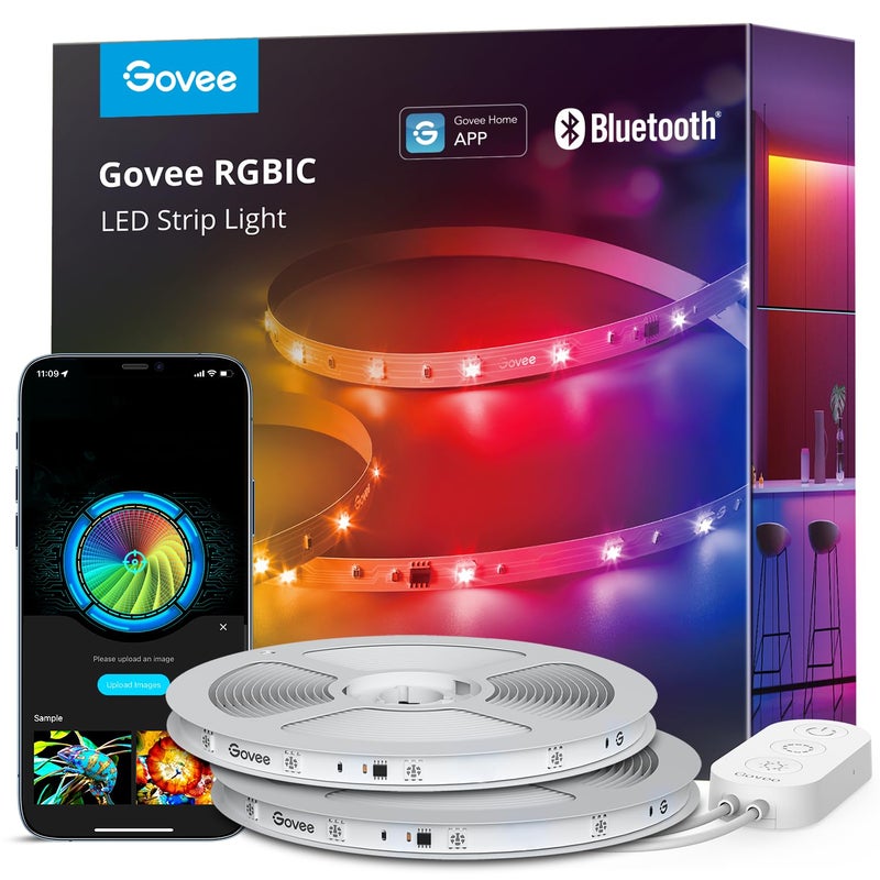 Govee 100ft RGBIC LED Strip Lights, Smart LED Lights for Bedroom, Bluetooth LED Strip Lights APP Control, DIY Multiple Colors on One Line, Color Changing LED Lights for Bedroom Decor, 2 Rolls of 50ft - Image 1