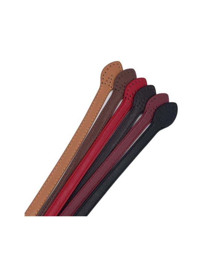 silvercnc 6pcs 24 Leather Purses Straps Leather Bag Handles Replacement Purse Straps Handbag Bag Wallet Straps (Red Black and Yellow Brown- Each Color 2pcs)  - Image 3