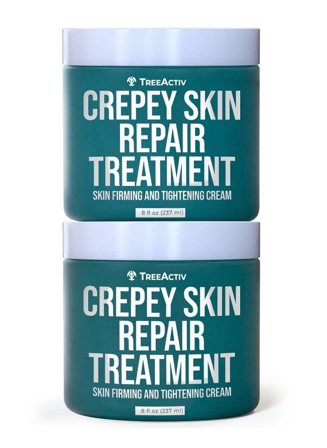 TreeActiv TreeActiv Crepey Skin Repair Treatment, 2-Pack, Firming Cream For Face and Neck, Skin Firming and Tightening Lotion with Hyaluronic Acid, Crepey Skin Treatment to Moisturize Dry Crepe Skin, 1000+ Uses  - Image 1