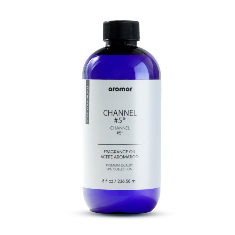 AROMAR Premium Fragrance Oil, Long-Lasting, Refreshing Uplifting Aroma for Aromatherapy, Relaxation & Household Uses. Channel #5 8oz - Image 1