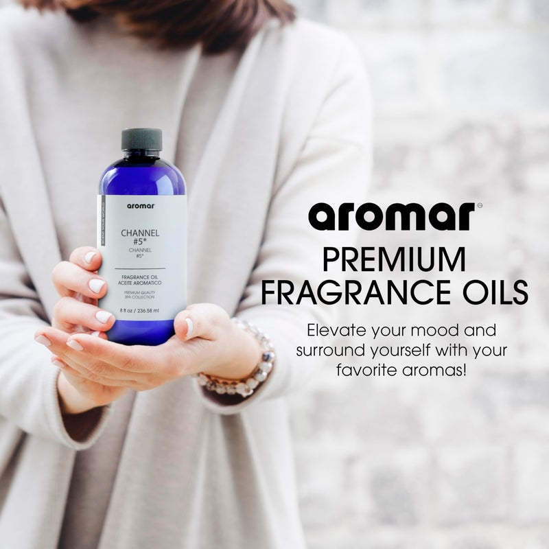 AROMAR Premium Fragrance Oil, Long-Lasting, Refreshing Uplifting Aroma for Aromatherapy, Relaxation & Household Uses. Channel #5 8oz - Image 2