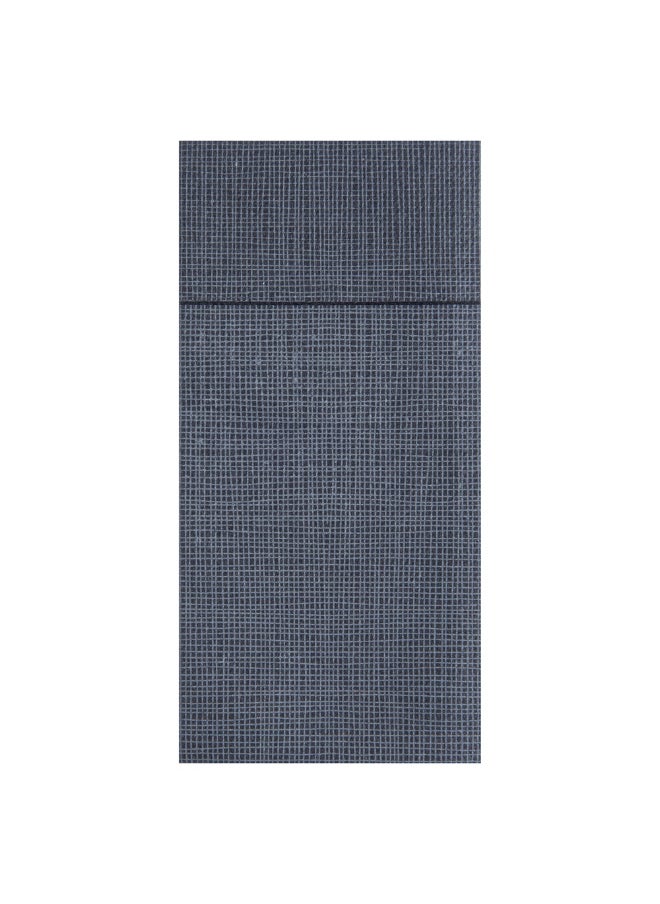 Restaurantware Luxenap 15.8 Inch Dinner Napkins, 800 Linen Feel Disposable Napkins - With White Threads, Air Laid, Black Paper Pocket Napkin Sleeves, Pre-Folded, Built-In Pocket For Silverware  - Image 1