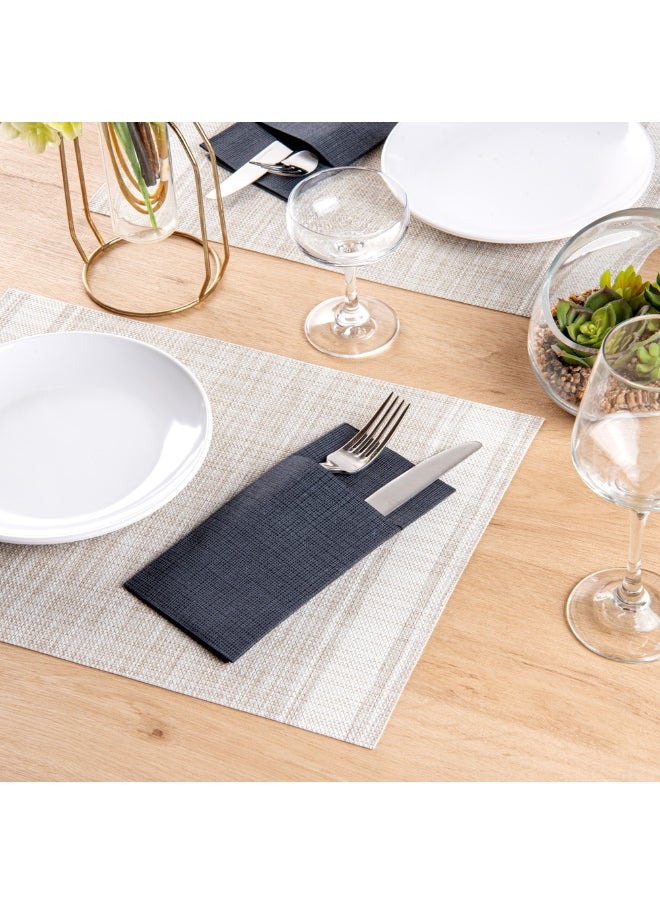 Restaurantware Luxenap 15.8 Inch Dinner Napkins, 800 Linen Feel Disposable Napkins - With White Threads, Air Laid, Black Paper Pocket Napkin Sleeves, Pre-Folded, Built-In Pocket For Silverware  - Image 4