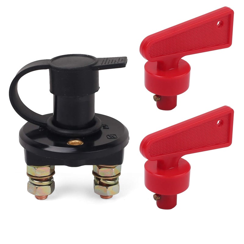 Battery Disconnect Switch with Keys 12V24V Battery Kill Switch for Marine Boat RV ATV Car Auto Truck Vehicle Waterproof Battery Master Switch 2001000 Amps OnOff