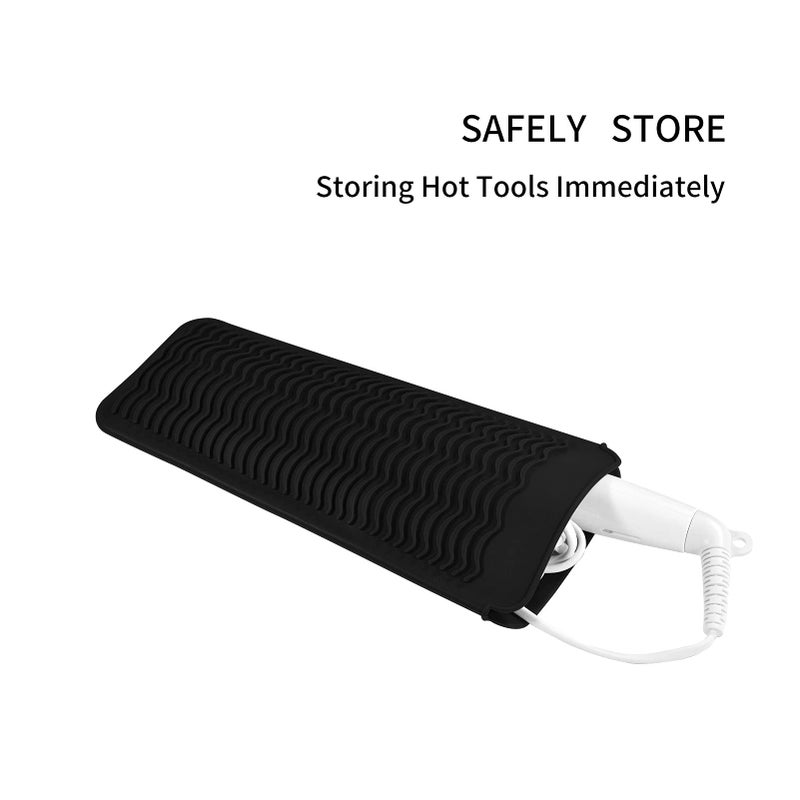 EIOKIT 2 Pack Silicone Heat Resistant Travel Pouch for Straighteners, Crimpers, Curling Wands, Flat Irons and Hot Hair Styling Tools - Image 4