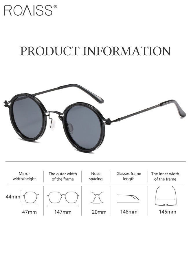 Women's Polarized Round Sunglasses, UV400 Protection Sun Glasses with Black Metal Frame and Grey Lenses, Fashion Anti-glare Sun Shades for Women with Glasses Case, 47mm - pzsku/Z6CDDC853194059131954Z/45/_/1682501929/7cea0a0b-7180-4453-82db-5b5f2359d3c4