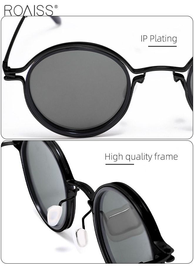 Women's Polarized Round Sunglasses, UV400 Protection Sun Glasses with Black Metal Frame and Grey Lenses, Fashion Anti-glare Sun Shades for Women with Glasses Case, 47mm - pzsku/Z6CDDC853194059131954Z/45/_/1682501930/e743cc24-130b-4c6f-bacb-a909498b2f4c