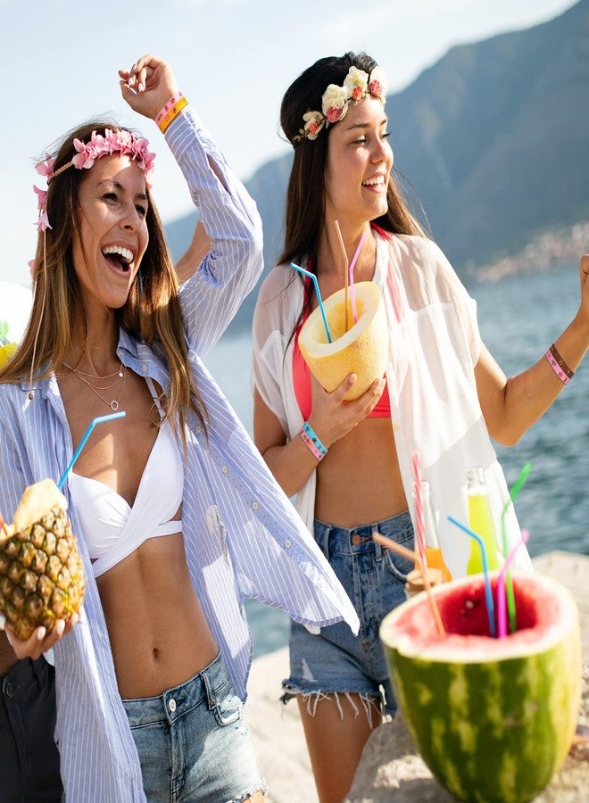 Capoda 32 Pcs Hawaiian Party Bracelets Silicone Hawaiian Tropical Wristbands Tropical Luau Bracelets Flamingo Wristbands Hawaii Luau Party Favors for Summer Beach Supplies over 14 Years - Image 4