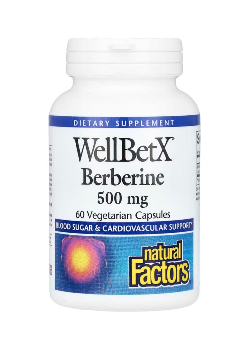 natural Factors Wellbetx Berberine 500 mg 60 Veggie Capsules