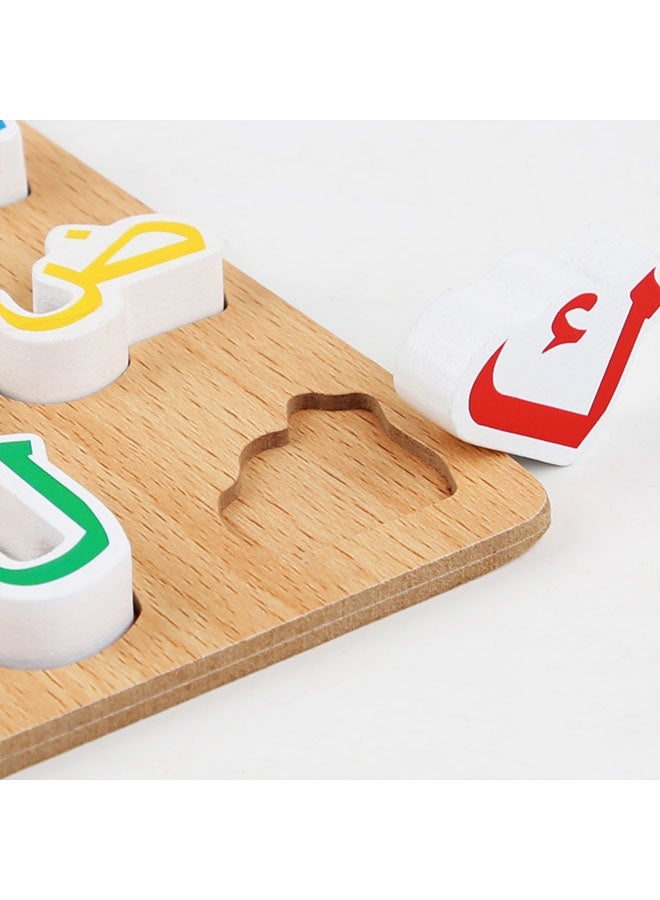 لعبة أحجية الحروف العربية الخشبية الملونة لتعليم اللغة، لعبة ثلاثية الأبعاد للأطفال، لعبة مونتيسوري التعليمية المبكرة لمطابقة الحروف - Image 5