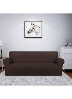 Easy-Going Fleece Stretch Sofa Slipcover Spandex Nonslip Soft Couch Sofa Cover Washable Furniture Protector With Antiskid Foam And Elastic Bottom For Kids Pets(Sofa Chocolate)  - Image 3