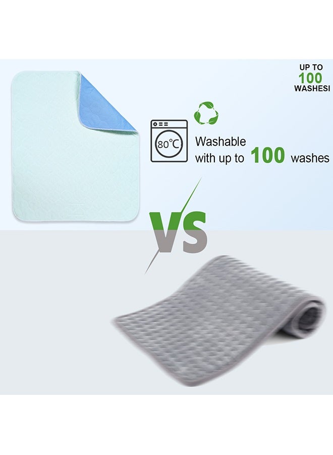 Ehucon Reusable  Changing pads (Pack Of 2) for Baby 50 cm X 50 cm Soft Ultra Absorbent Waterproof Diaper Mess-Free Changing Mat Liners Baby Changing Mat Cover Bed Pads - Image 5