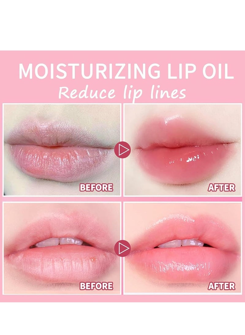 SYOSI مجموعة من 6 ملمع شفاه مرطب بزيت دوار لامع على شكل زهرة شفافة وممتلئة طبيعية لامعة وأحمر شفاه سائل يدوم طويلاً للنساء والفتيات - Image 4