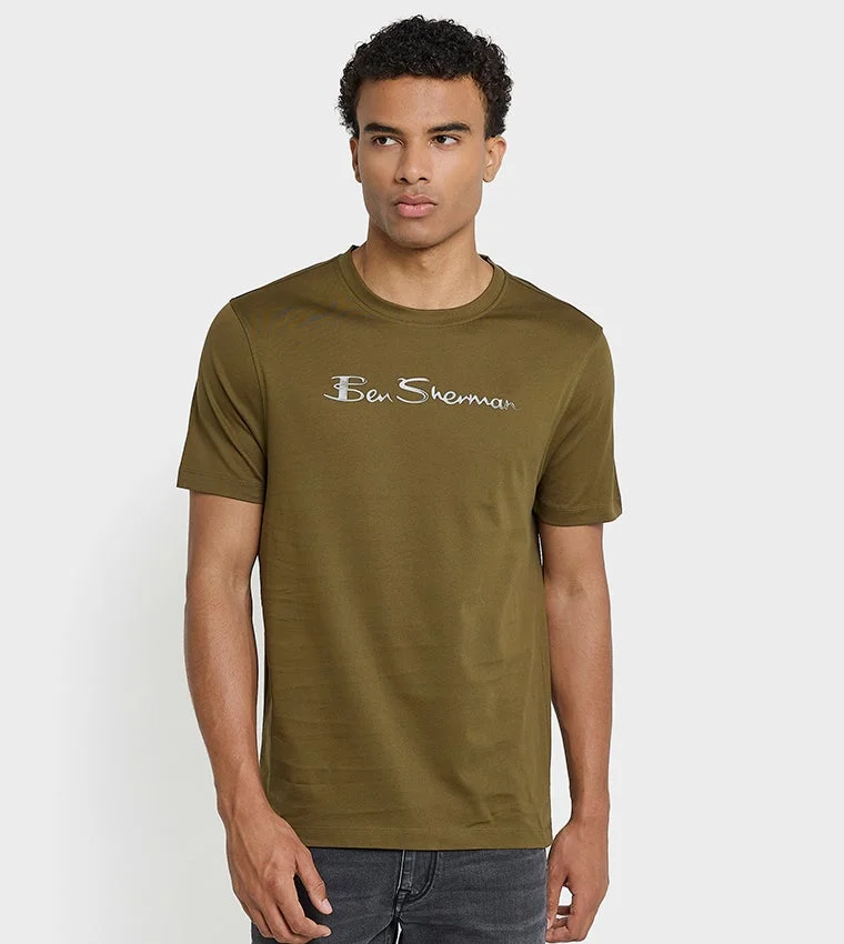 بين شيرمان Ben Sherman Men's Crew Neck Short Sleeve Printed T-Shirt