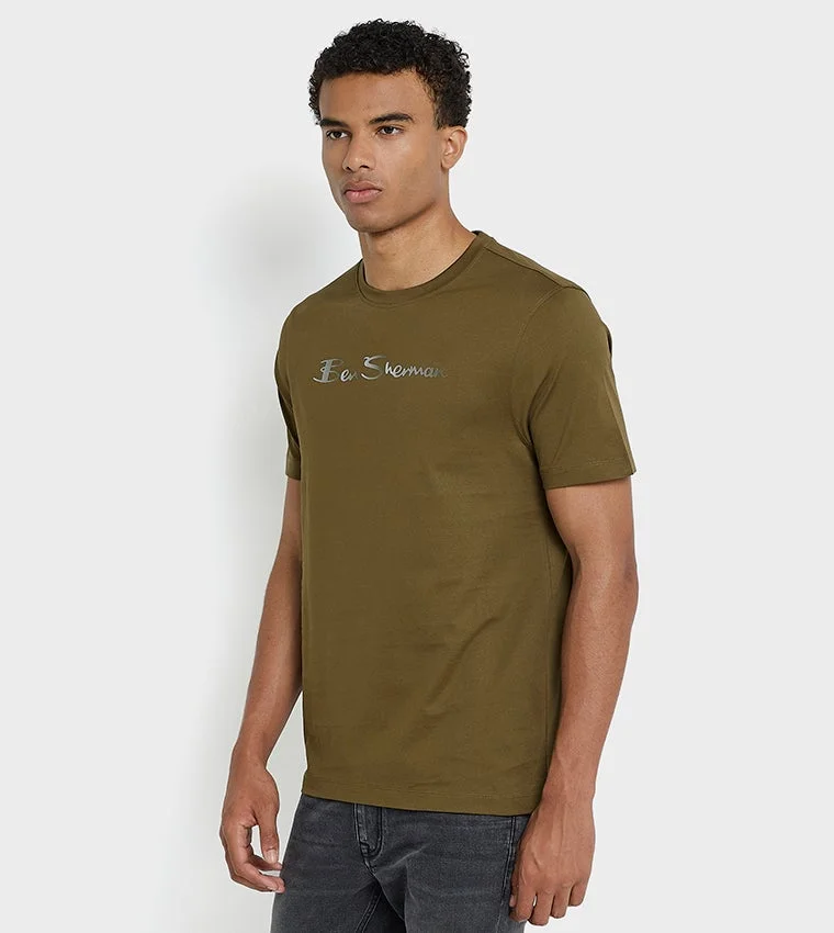 بين شيرمان Ben Sherman Men's Crew Neck Short Sleeve Printed T-Shirt