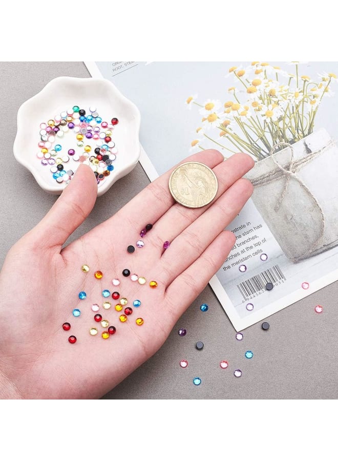10800 Pcs Faceted Flat Round No Hot Fix Acrylic Rhinestones Cabochons Glitter Diamond Gems Decorations for Cell Phone Nail Art Mixed Color - Image 5