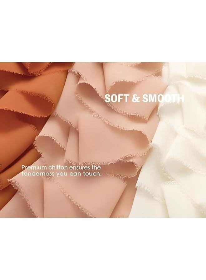 JUMEI Handmade Tassel Chiffon Ribbon - 3 Rolls of 4cm x 5m Silk Ribbon Bean Paste Series Ribbon Set for Wedding Invitations/Bridal Bouquets/Gift Wrapping/DIY Crafts - Image 3