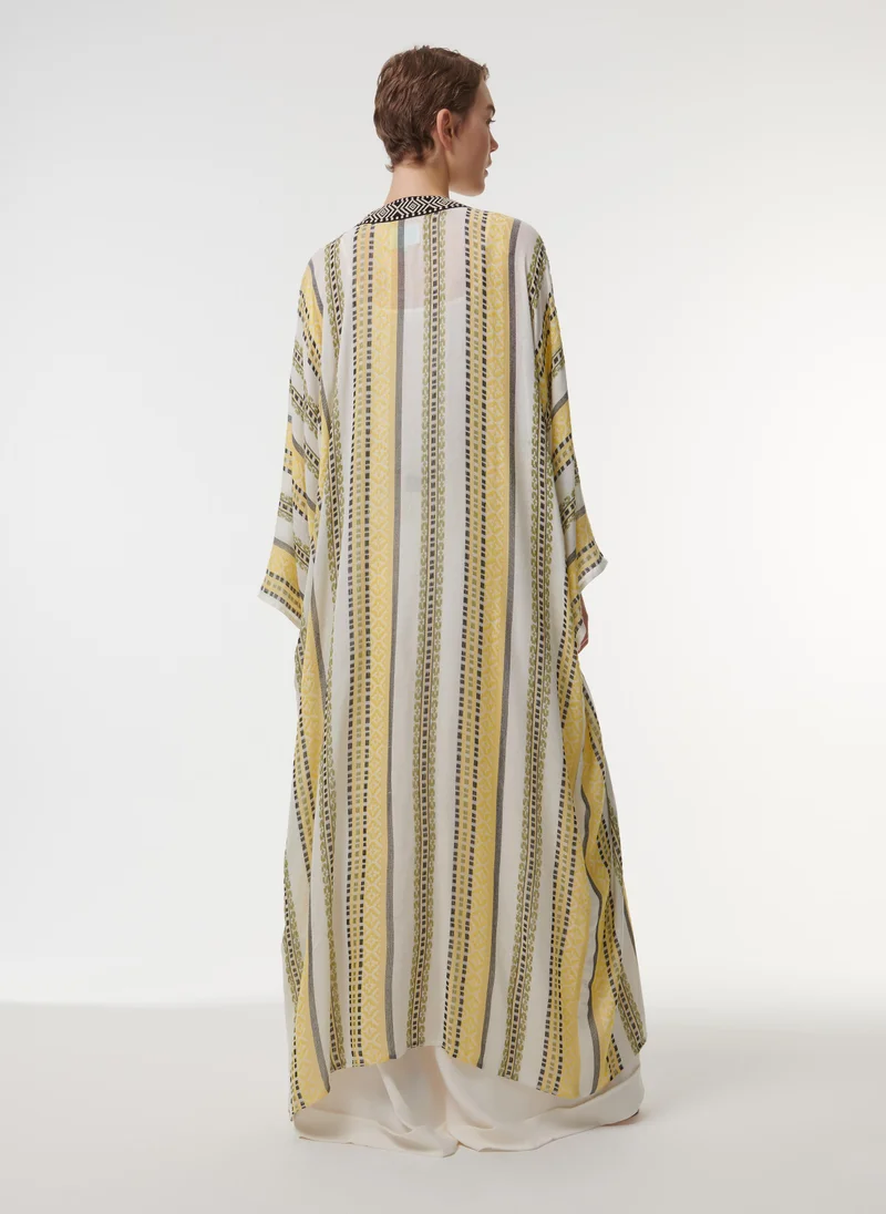 leem  Geometric Jacquard Abaya for Women | Best Price UAE