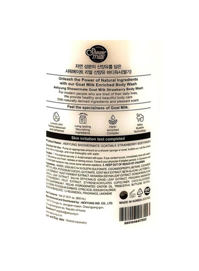 Shower Mate Goat Milk Body Wash Strawberry 27 fl oz / 800 ml (1 Pack) - Image 3