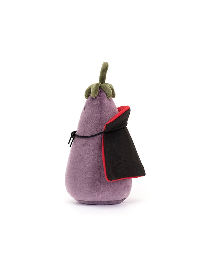 Jellycat Vivacious Aubergine Vampire Plush Toy 16cm – Soft Halloween Aubergine Character with Cape, Fun Amuseables Plush for Kids, Gifting & Collectors - Image 4