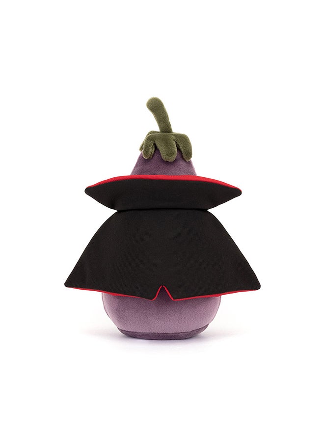 Jellycat Vivacious Aubergine Vampire Plush Toy 16cm – Soft Halloween Aubergine Character with Cape, Fun Amuseables Plush for Kids, Gifting & Collectors - Image 3