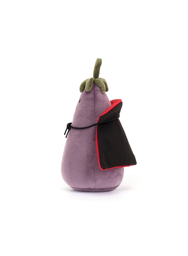 Jellycat Vivacious Aubergine Vampire Plush Toy 16cm – Soft Halloween Aubergine Character with Cape, Fun Amuseables Plush for Kids, Gifting & Collectors - Image 2