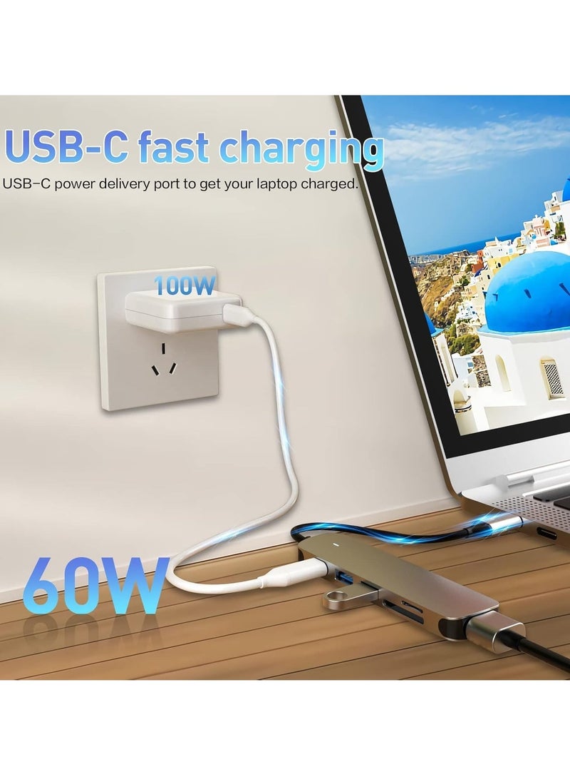 JAJEEK - 6-in-1 USB C Hub with USB 3.0, 4K HDMI, USB C PD, SD/TF Card Reader – Multiport Docking Station for MacBook Pro, MacBook Air & Type-C Devices – Expand Connectivity, High-Speed Data Transfer, and Power Delivery - Image 1