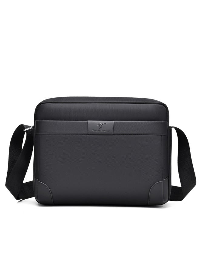 OxFord Cloth Men's Bag Men's Shoulder Bag Fashion Trendy Large Capacity Crossbody Bag Sports Casual Business Backpack-Color:023-3 Black - Image 1