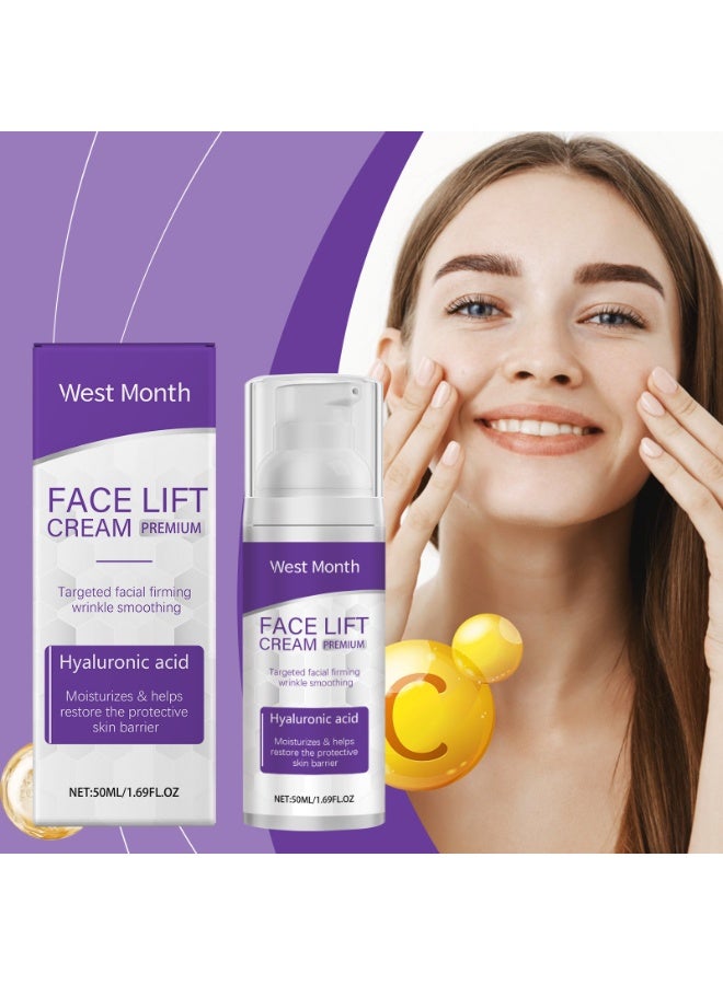 WEST MONTH Facial Moisturizing Cream with Hyaluronic Acid, Hydrating Face Cream to Nourish Skin, Daily Facial Care for Women, 50ml - Image 1