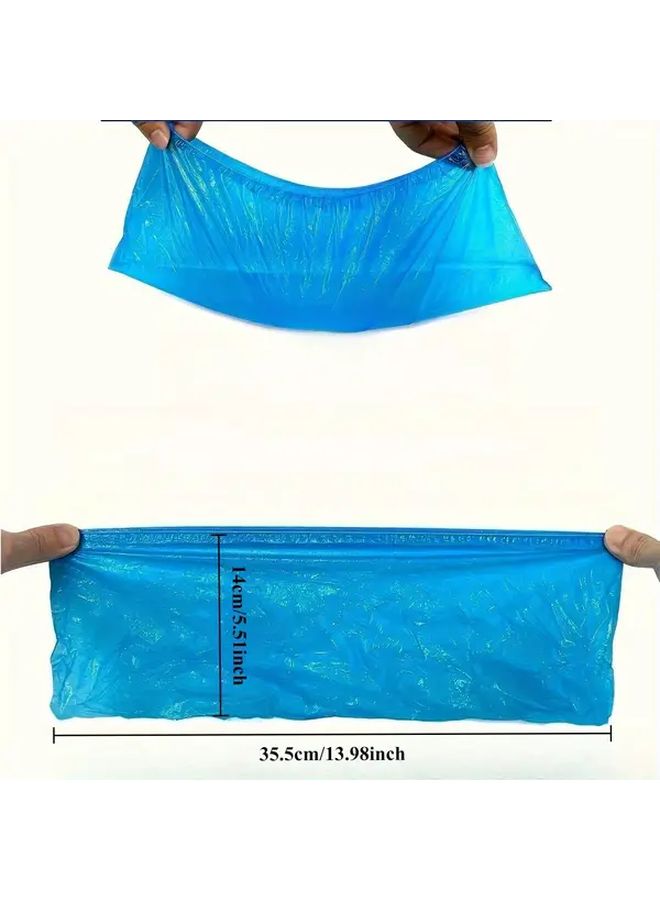 50 Pcs Disposable Shoe Covers Durable Plastic Rainproof Boot Protectors For Office Work Travel Hotel Use Hygienic Indoor Outdoor Wear Easy On Design - Image 3