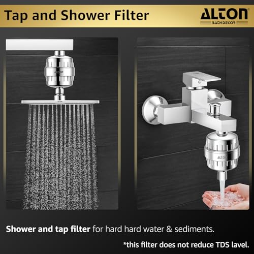 ALTON FLT40110, 15-Stage Shower and Tap Filter for Hard Water | Water Softener for Bathroom | Hard Water Filter | Silver - Image 2