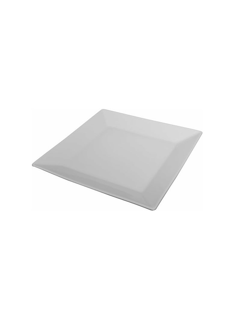 طبق مربع مسطح من البورسلين الأبيض 27 سم * 27 سم - Image 4