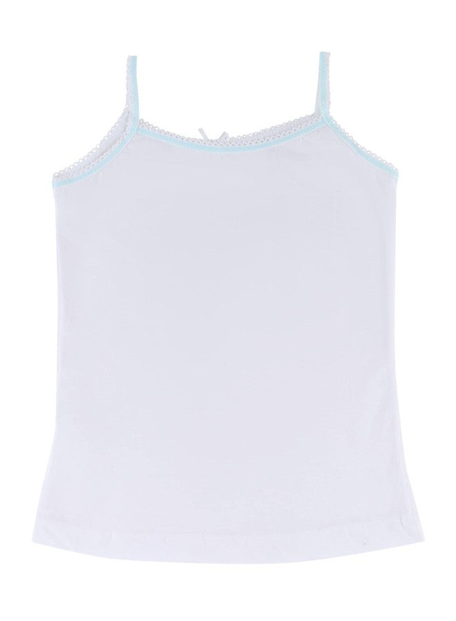 BODYCARE Kids Girls Vest White Colored | 100% Cotton| Skin Friendly | Lightweight | Sleeveless Design | Pack of 3 Print - Image 5
