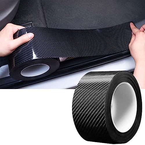 WEPTIX High Gloss Anti Scratch Car Sticker Carbon Fiber Paint Protection for Car Protection & Decoration for All Car Door Transparent Carbon Fiber Seal Strip Door Edge Guard (Tape Black) - Image 2