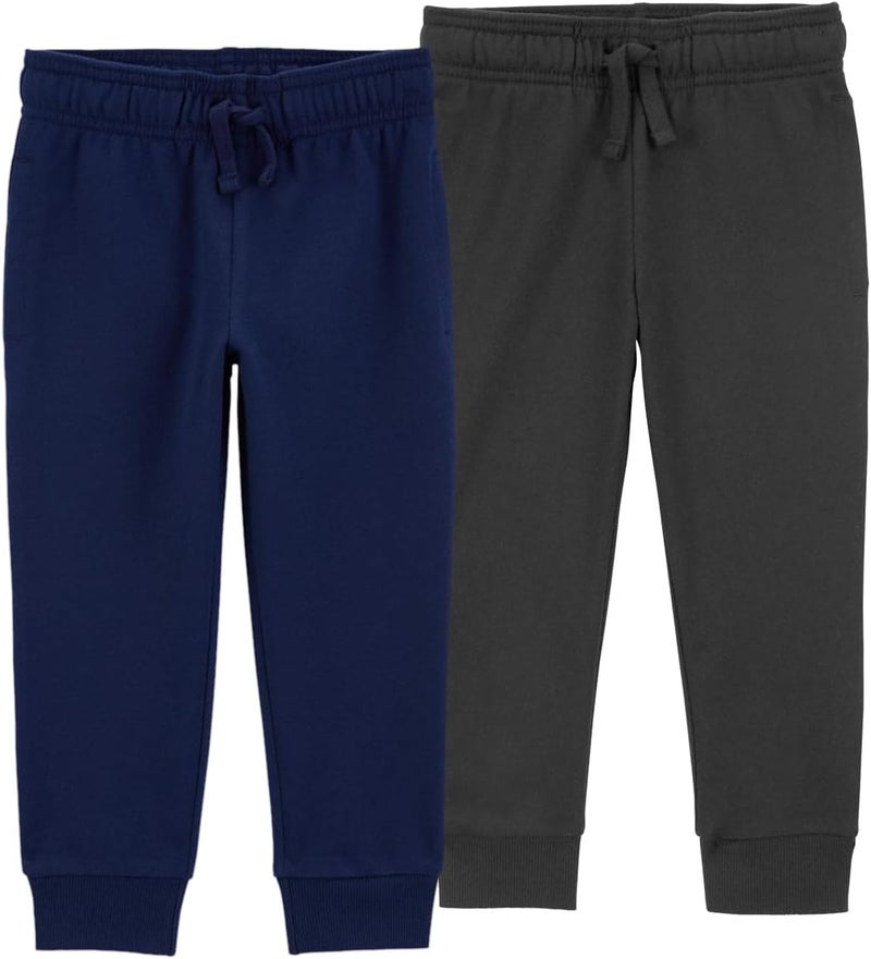 Carter's Toddler Boys 2 Pack French Terry Active Joggers - Navy and Black, 3 Years - Image 2