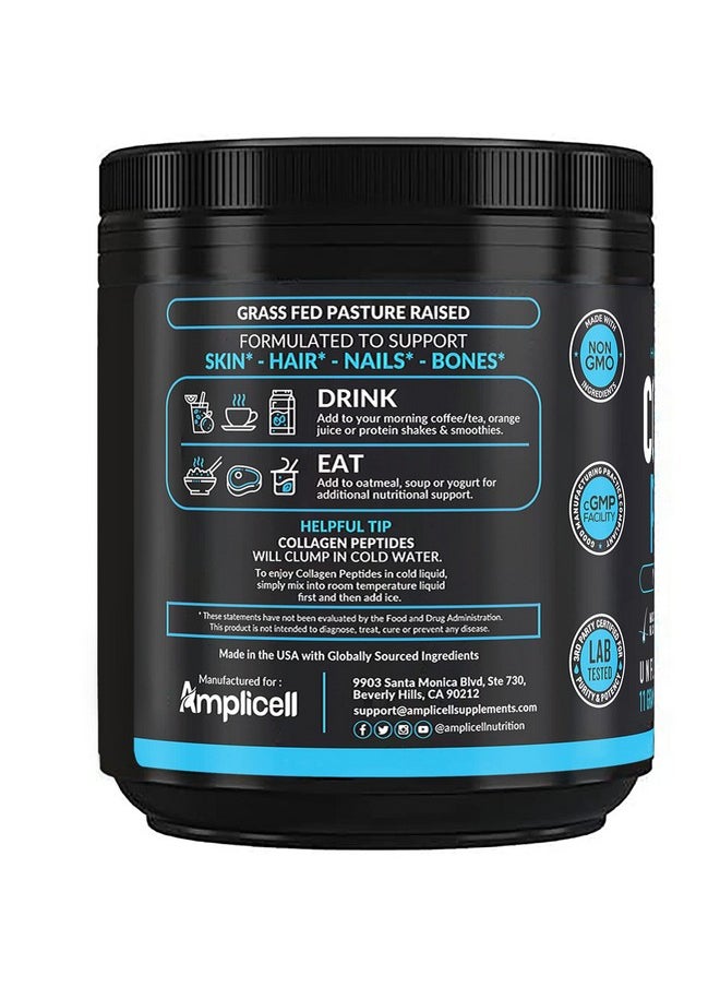 AMPLICELL Collagen Peptides 451G Hydrolyzed Collagen Powder Type 1 & Type 3 Multi Collagen Protein Powder Unflavored Collagen Peptides Powder Collagen Protein Skin Nails & Hair Supplement 41 Servings  - Image 3