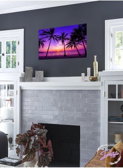 Multicolor Palm trees Sunset on beach Decorative Wall Art Wall Decor Card Board MDF Home Decor for Living Room, Drawing Room, Office Room and Bedroom 60CM x 40CM