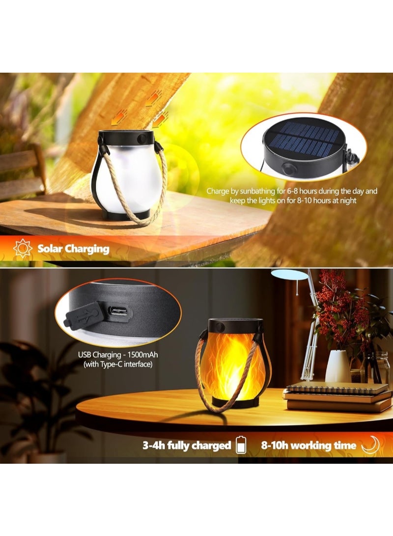 ضوء لهب شمسي جديد – يحاكي تأثير لهب واقعي، فانوس من حبل القنب لتزيين الحدائق والإضاءة الجوية، يمكن تعليقه أو وضعه. - Image 4