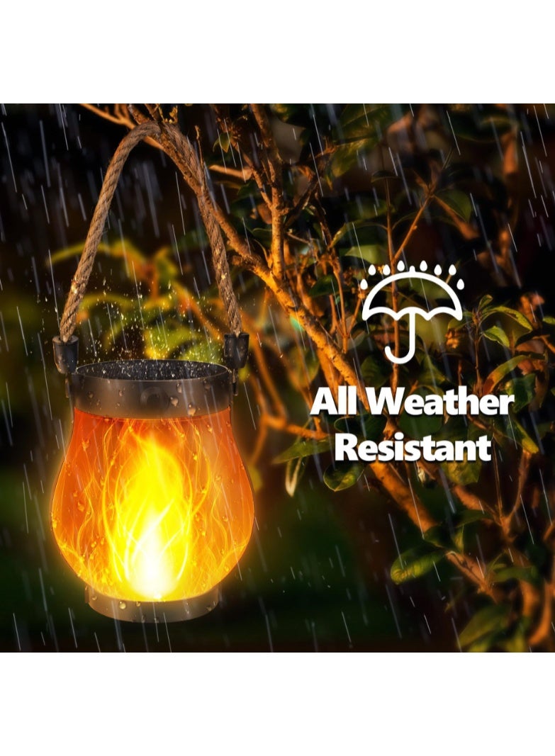 ضوء لهب شمسي جديد – يحاكي تأثير لهب واقعي، فانوس من حبل القنب لتزيين الحدائق والإضاءة الجوية، يمكن تعليقه أو وضعه. - Image 5