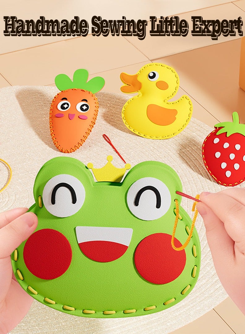 DIY Kids Craft Toy Kits Sewing and Sew Set Educational Sewing Set Cute Style DIY Sewing Felt Animals Plant Toys  - Image 1