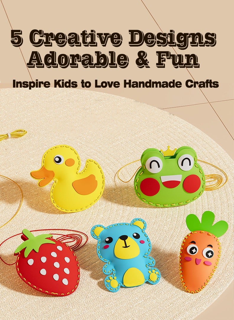 DIY Kids Craft Toy Kits Sewing and Sew Set Educational Sewing Set Cute Style DIY Sewing Felt Animals Plant Toys  - Image 2