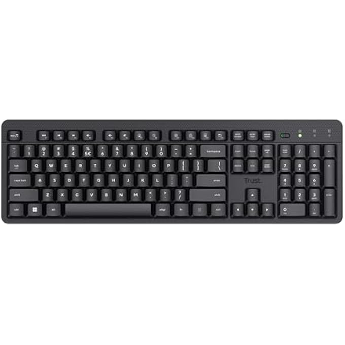 Trust ODY II SILENT WIRELESS GERMAN QWERTZ KEYBOARD, FLAT KEYS, SPLASH RESISTANT, 2.4GHZ RF USB RECEIVER, WIRELESS KEYBOARD FOR PC, LAPTOP, MAC - BLACK - Image 2