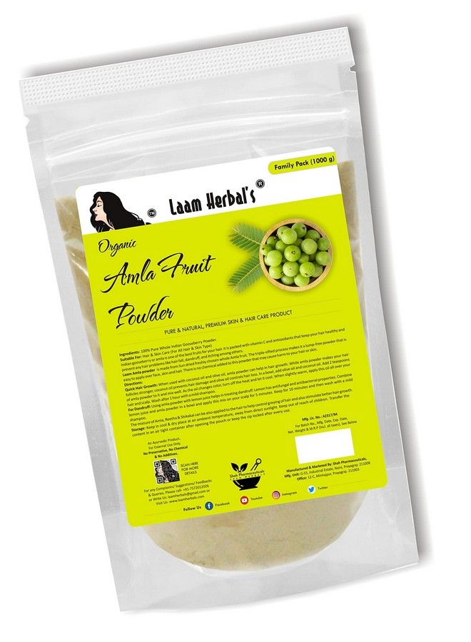 Laam Herbals Amla Powder ; Pure & Natural ; Quick Growth Dandruff Control Antifall ; For Hair Skin & Health (1000 G) - Image 1