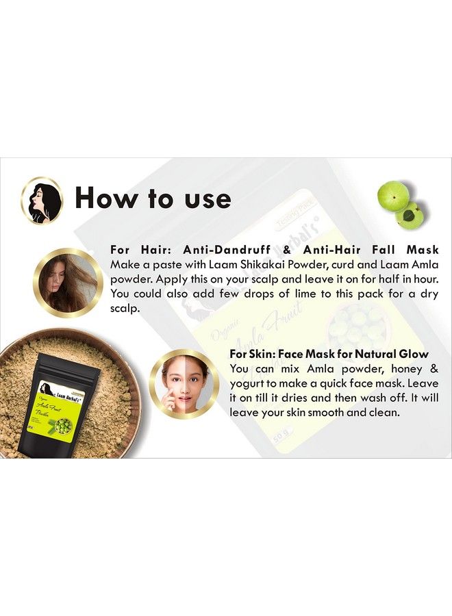 Laam Herbals Amla Powder ; Pure & Natural ; Quick Growth Dandruff Control Antifall ; For Hair Skin & Health (1000 G) - Image 5