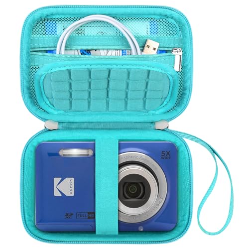 Canboc Carrying Case for KODAK PIXPRO FZ55/ FZ45/ FZ43/ FZ53 16MP Digital Camera, Video Vlogging Camera Bag, Zipper Mesh Pocket fit Cable, Green (Case Only) - Image 1