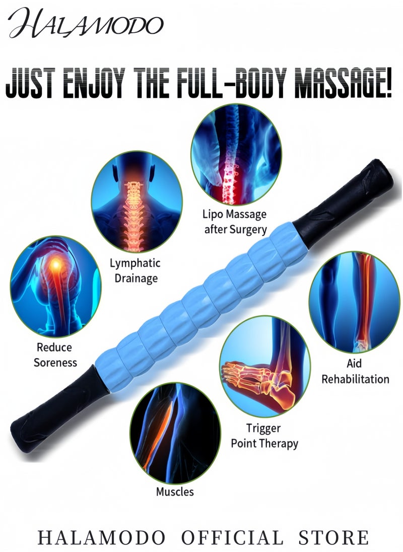 HALAMODO Muscle Roller Athlete Massage Roller Stick Help Reducing Muscle Soreness Cramping Tightness Leg Arms Back Calves Muscle Massager for Post Liposuction & Fibrosis Treatment & Surgery Recovery & Tummy Tuck  - Image 4
