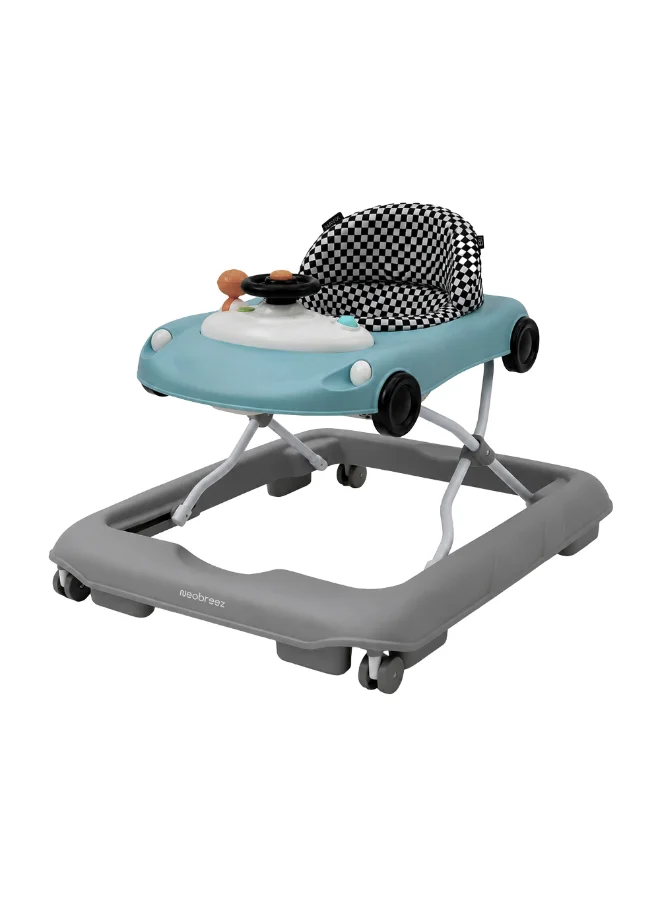 نيوبريز Neobreez NAVIX 3-in-1 Baby Walker, Music & Lights, Anti-Fall Protection, 6 Months+ -Blue/Grey
