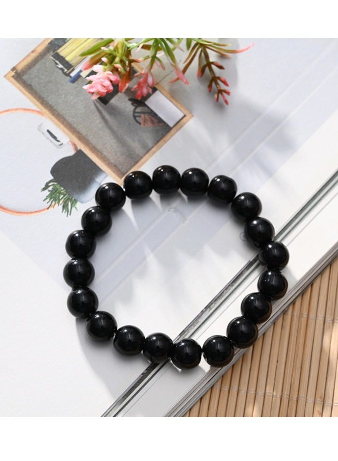 Men's Obsidian Beaded Bracelet 16MM Gift for Men Husband Boy friend - Image 2
