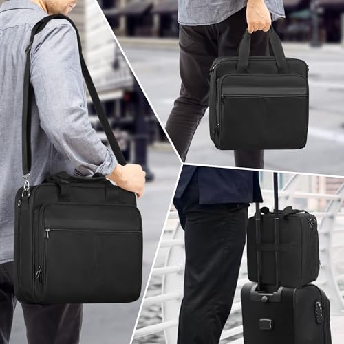 Prokva 3 Ring Zipper Binder 2 Inch Ring Binder Bag with Strap and 500 Sheet Capacity Fits for 13 Laptop Black Patent Design - Image 3