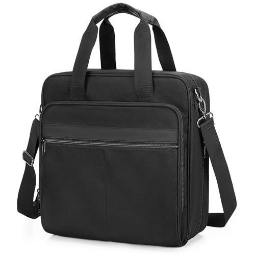 Prokva 3 Ring Zipper Binder 2 Inch Ring Binder Bag with Strap and 500 Sheet Capacity Fits for 13 Laptop Black Patent Design - Image 1